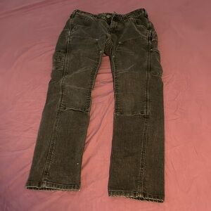 Dovetail Workwear maven slim work pants, black stretch denim, 6 short